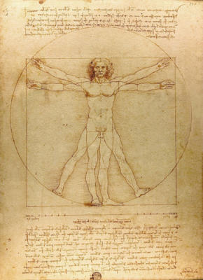 Vitruvian man - 1492 (Serigraph, embossed) art print by Leonardo da Vinci