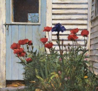 Poppies and Iris art print by Peter Poskas