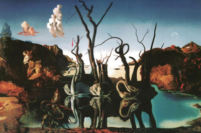 Swans Reflecting Elephants art print by Salvador Dali