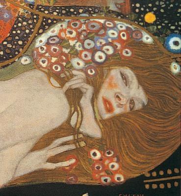 Sea Serpents III (det.) art print by Gustav Klimt