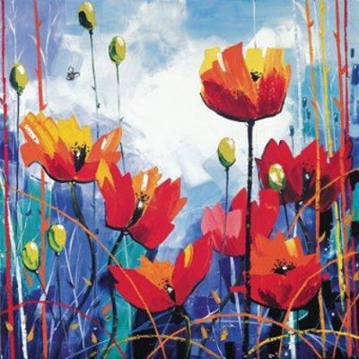 Poppies in Blue art print by Daniel Campbell
