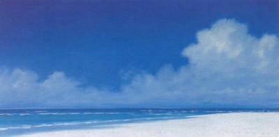 Clouds over Sandpiper Beach art print by Derek Hare