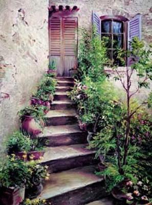 Stairway In Provence art print by Duvall