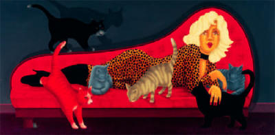 Pussy Galore art print by Joan Somerville