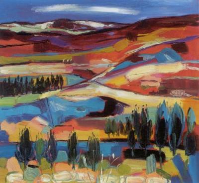 Snow in Autumn art print by Judith I. Bridgland