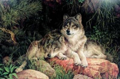 Soulmates (detail) art print by Larry Fanning