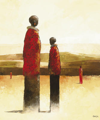 Massais II art print by Jean-Pierre Gack