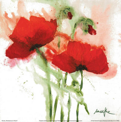 Mohnblumen im Wind II art print by Marthe