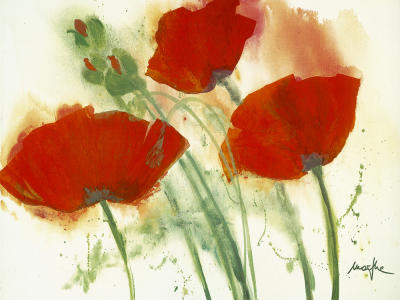 Coquelicots au vent I art print by Marthe