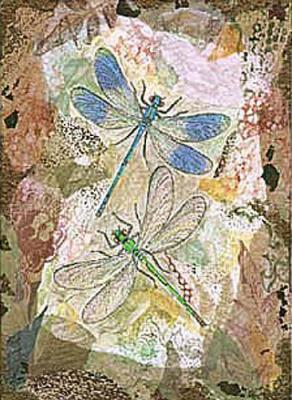 Honeycomb Dragonflies art print by Annabel Hewitt