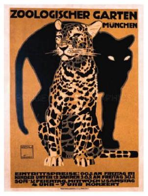 Munich Zoological Garden, 1912 art print by Ludwig Hohlwein