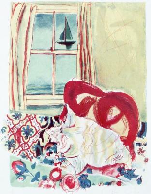 Seaside at Night art print by Chloe Cheese