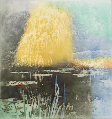 Willow Tree in Autumn,Giverny art print by Donald Wilkinson