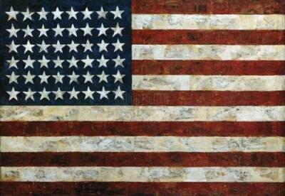 Flag 1954 art print by Jasper Johns