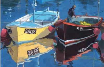 Cornish Fishing Boats 2 art print by Susie Lipman