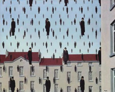 Golconde art print by Rene Magritte