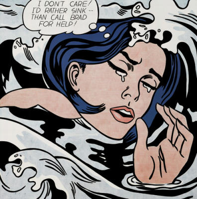 Drowning Girl art print by Roy Lichtenstein
