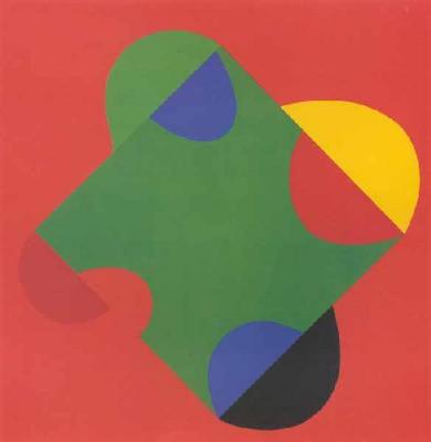 Development of a square within a square (red) art print by Terry Frost