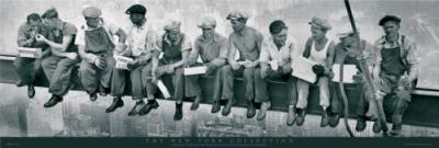 Men on girder art print by Door Posters