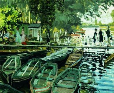 Bathers at La Grenouillere art print by Claude Monet