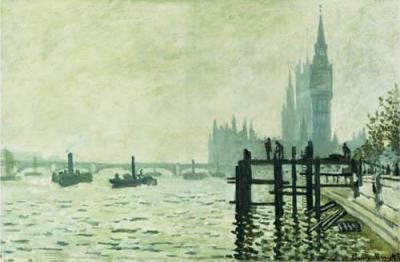Thames Below Westminster art print by Claude Monet