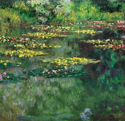 The Water Lily Pond art print by Claude Monet