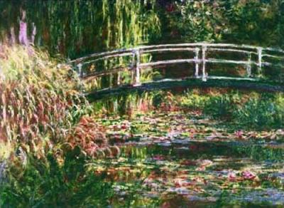 Water Lily Pond-Pink Harmony art print by Claude Monet