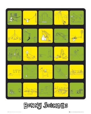 Bunny Suicides - The return of art print by Mini Posters