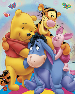 Winnie the Pooh - Rainbow hug art print by Mini Posters