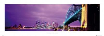Sydney Harbour by night art print by Nick Tallent
