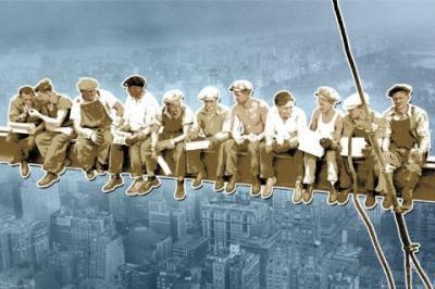New York - Men on girder pop art art print by Charles C. Ebbets