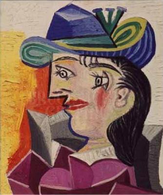 Woman With Blue Hat art print by Pablo Picasso