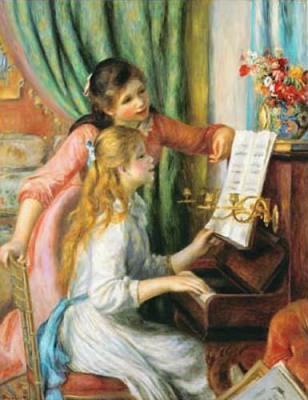 Two Girls at the Piano art print by Pierre Auguste Renoir