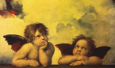 Sistine Madonna (detail) art print by Raphael