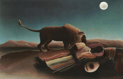 The Sleeping Gypsy art print by Henri Rousseau