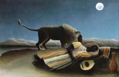 The Sleeping Gypsy art print by Henri Rousseau