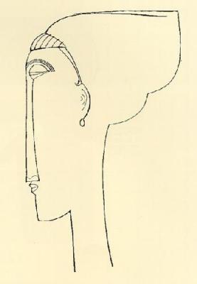Profile Of A Head (Silkscreen print) art print by Amedeo Modigliani