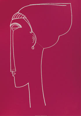 Testa die profilo, 1911 (Silkscreen print) art print by Amedeo Modigliani