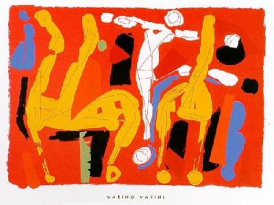 Horses and Cavaliers V, 1972 (Silkscreen print) art print by Marino Marini