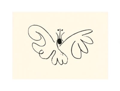 Le papillon (Silkscreen print) art print by Pablo Picasso