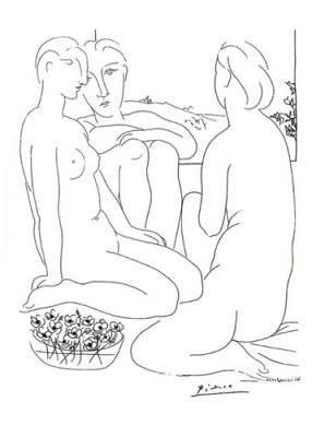 Trois femmes nues et une (Silkscreen print) art print by Pablo Picasso