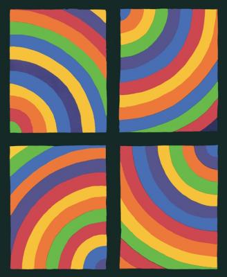 Color Arcs in four Directions, 1999 art print by Sol LeWitt