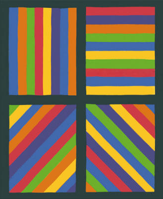 Color Bands in four Directions, 1999 art print by Sol LeWitt