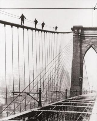 Brooklyn Bridge Climb - 1926 art print by B & W Collection