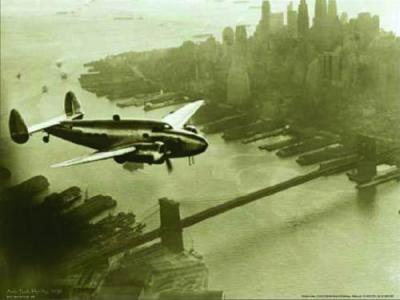 New York, Fly-By, 1938 art print by B & W Collection