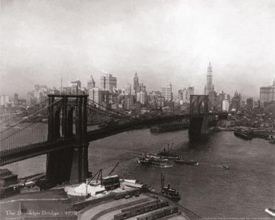 The Brooklyn Bridge - 1932 art print by B & W Collection