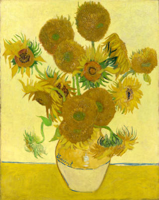 Sunflowers on Gold art print by Vincent Van Gogh