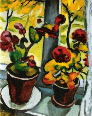 Blumen am Fenster art print by August Macke