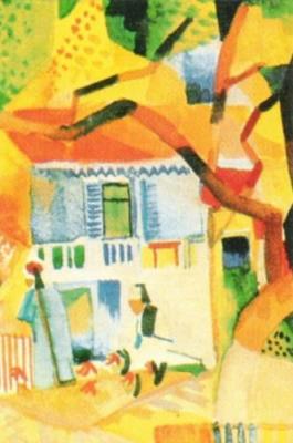 The country-house court at St. Germaine art print by August Macke