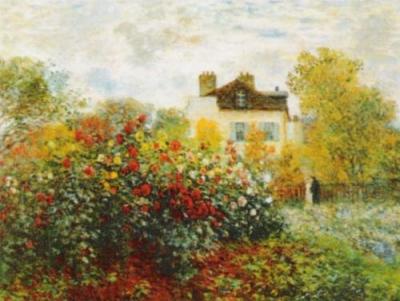 The artist's garden in Argenteuil art print by Claude Monet